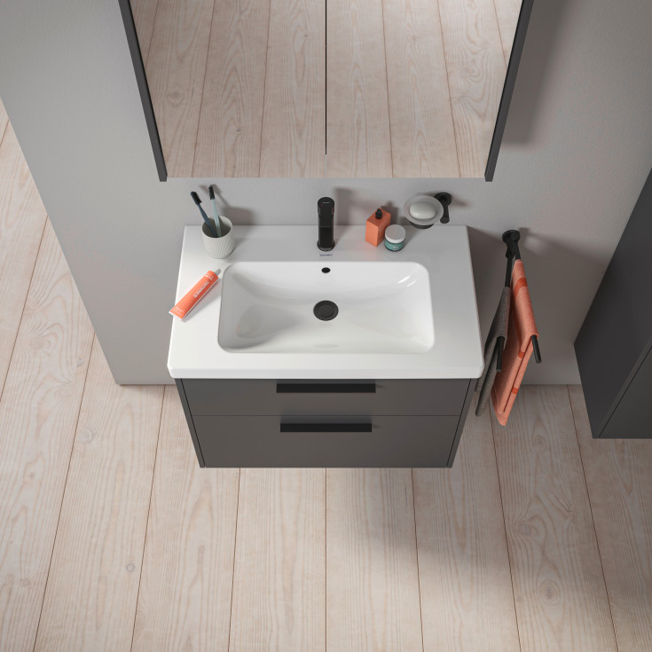 Duravit D-Code møbelpakke, 80x48 cm, mat sort
