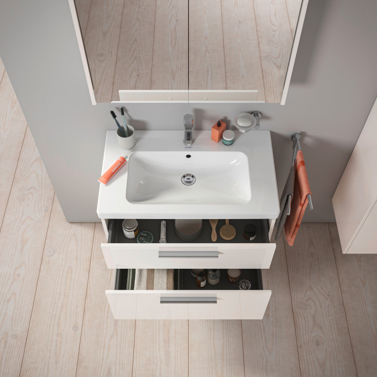 Duravit D-Code möbelpaket, 80x48 cm, vit högglans