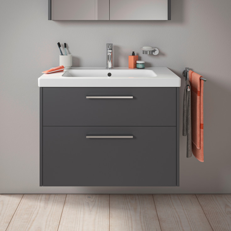 Duravit D-Code møbelpakke, 80x48 cm, mat sort