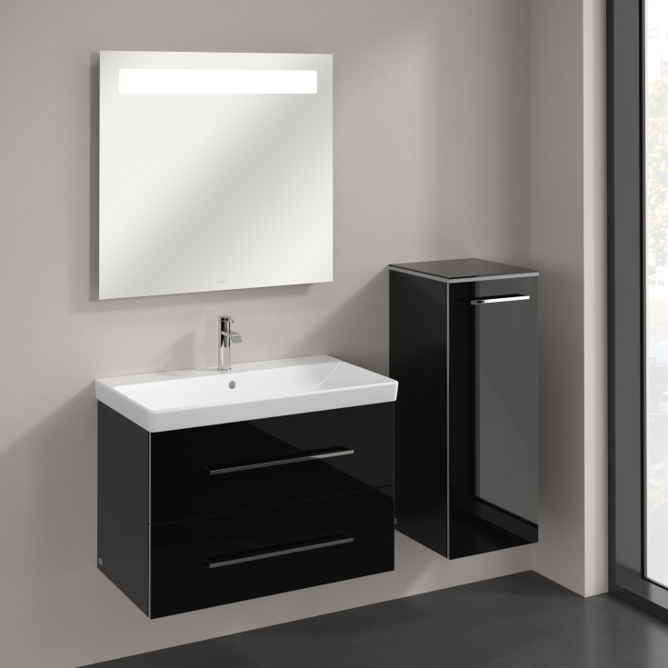 Villeroy & Boch Avento A895 väggskåp, 34,8x88,8 cm, höger, svart