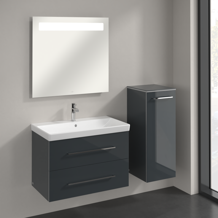 Villeroy & Boch Avento A895 väggskåp, 34,8x88,8 cm, höger, grå