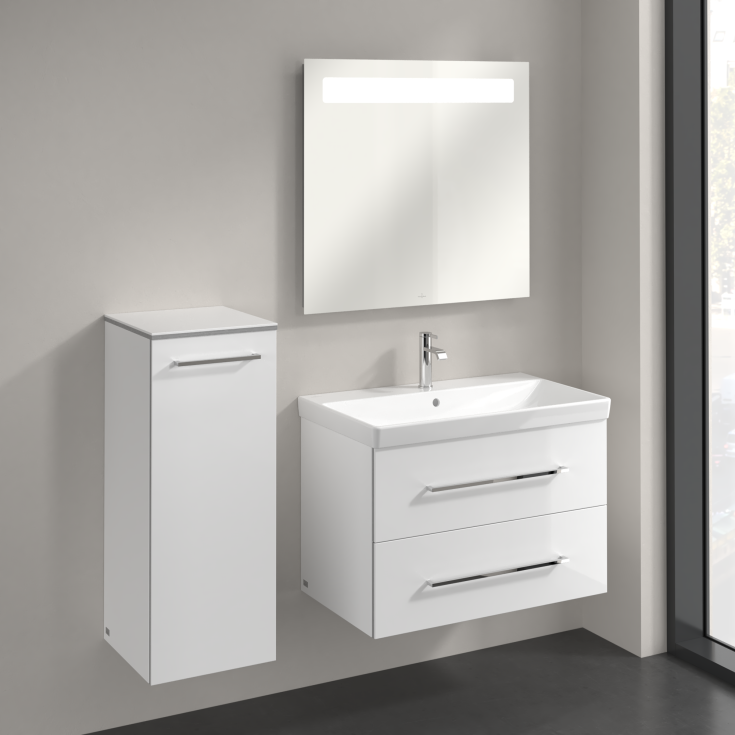 Villeroy & Boch Avento A895 veggskap, 34,8x88,8 cm, venstre, hvid