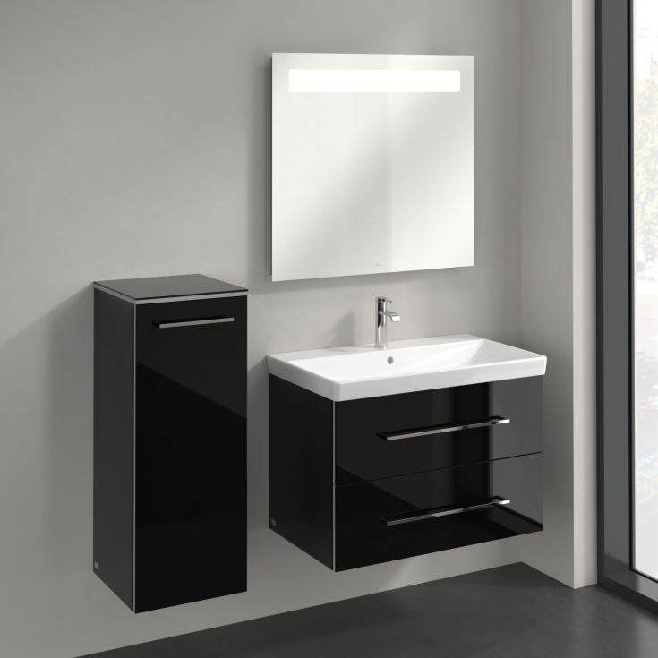 Villeroy & Boch Avento A895 vægskab, 34,8x88,8 cm, venstre, sort
