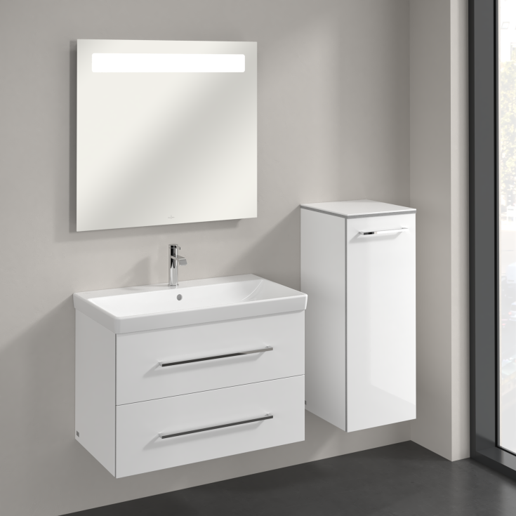 Villeroy & Boch Avento A895 vægskab, 34,8x88,8 cm, højre, hvid