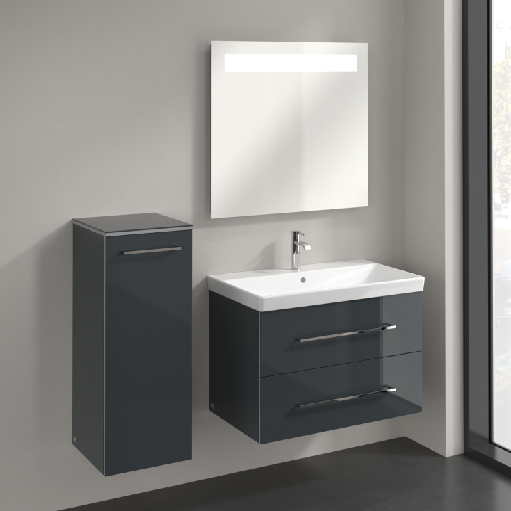 Villeroy & Boch Avento A895 vægskab, 34,8x88,8 cm, venstre, grå