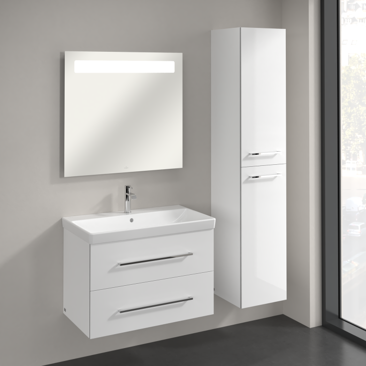Villeroy & Boch Avento högskåp, 35x176 cm, höger, hvid