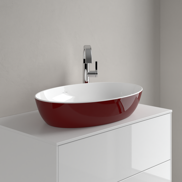 Villeroy & Boch Artis håndvask, 61x41 cm, mørkerød