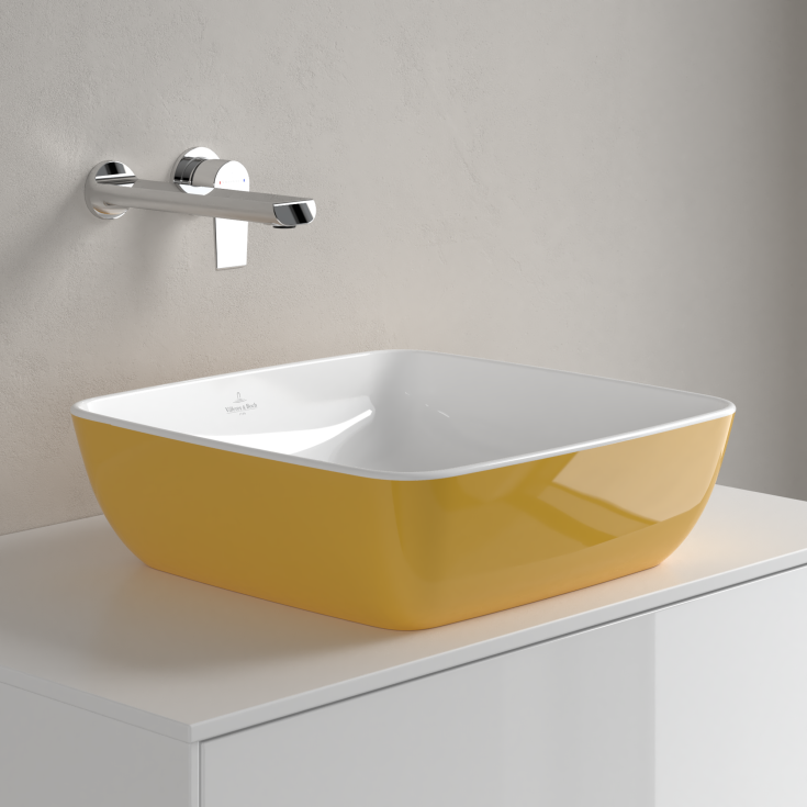 Villeroy & Boch Artis håndvask, 41x41 cm, gul