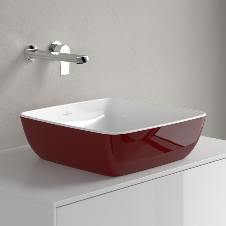 Villeroy & Boch Artis tvättställ, 41x41 cm, mörkröd