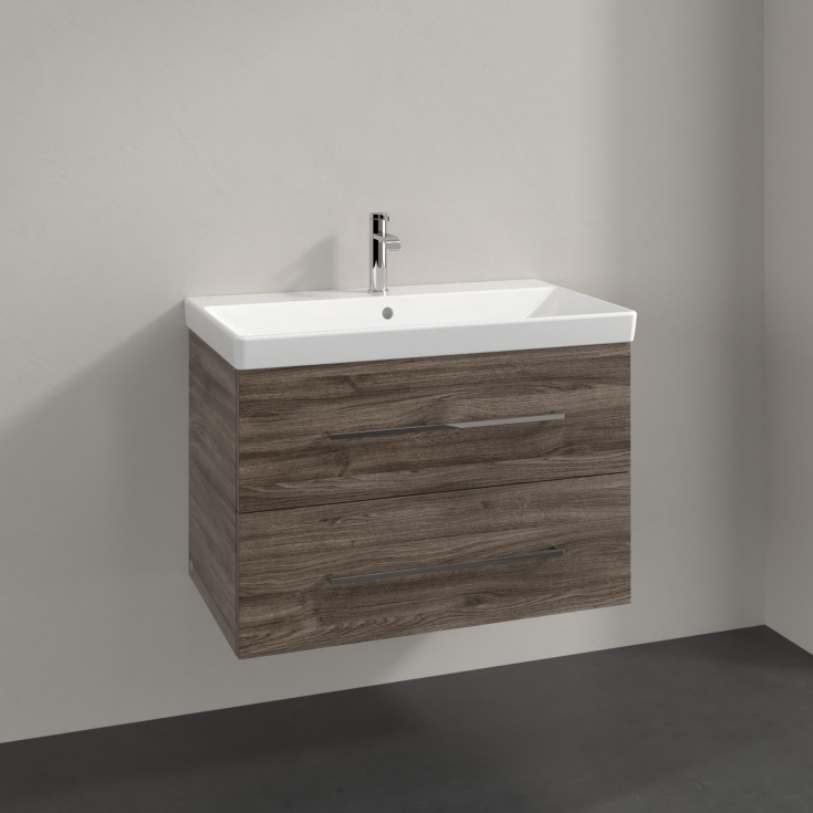 Villeroy & Boch Avento A891 tvättställsunderskåp, 77,6x48,2 cm, grå ek