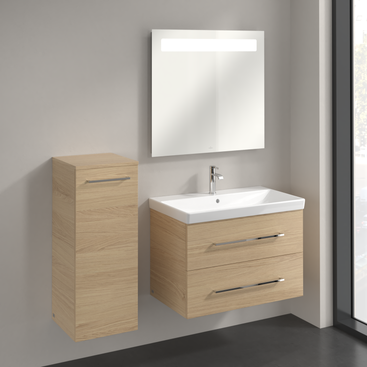 Villeroy & Boch Avento A895 vægskab, 34,8x88,8 cm, venstre, eg