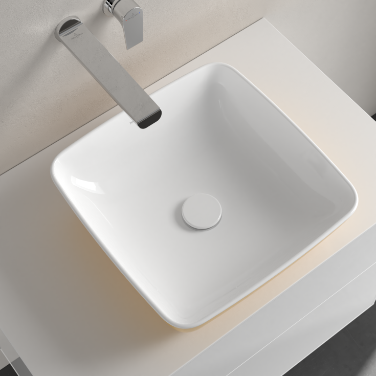 Villeroy & Boch Artis håndvask, 41x41 cm, gul