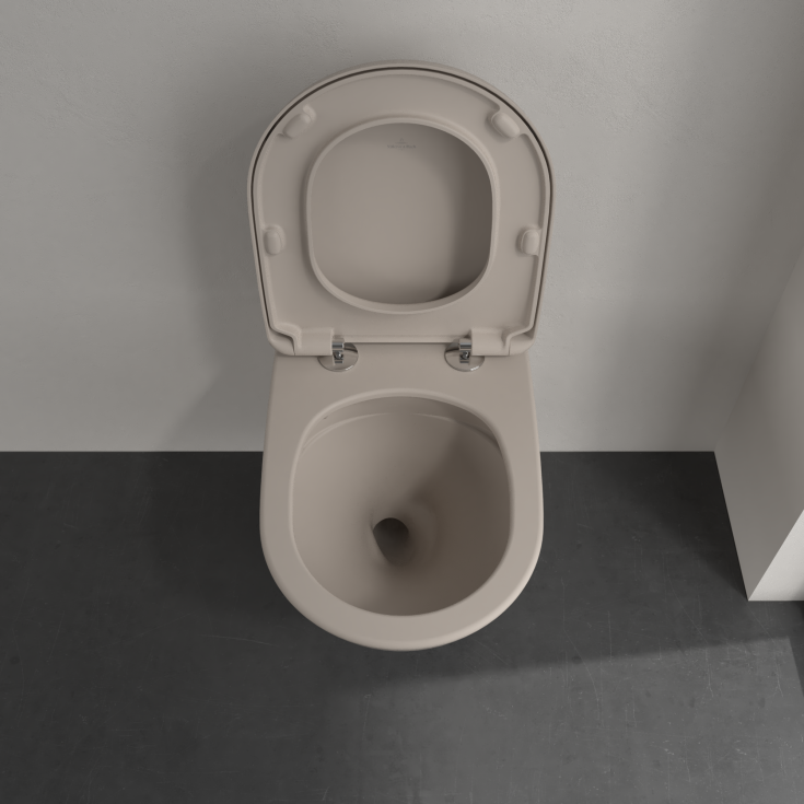 Villeroy & Boch Antao væghængt toilet, uden skyllekant, rengøringsvenlig, mat beige