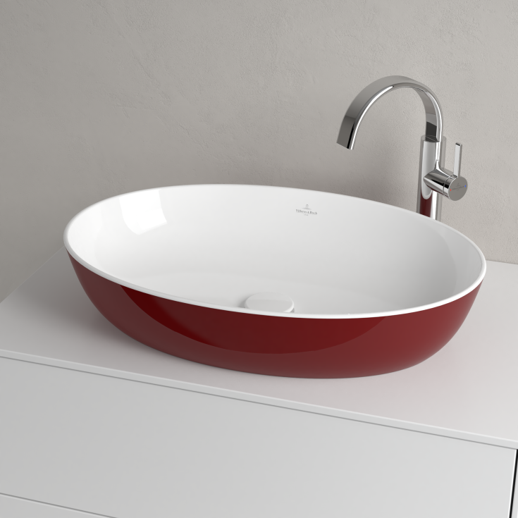 Villeroy & Boch Artis håndvask, 61x41 cm, mørkerød