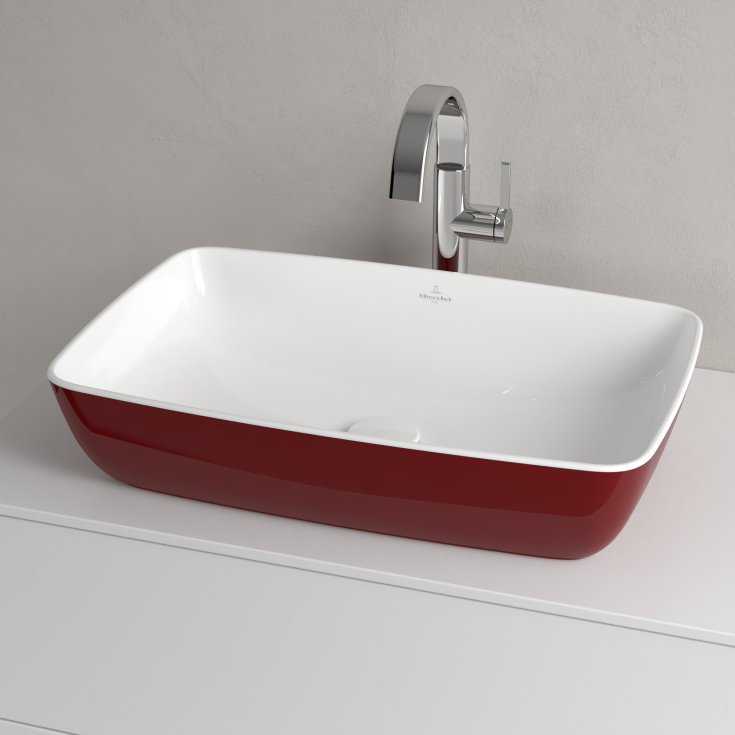 Villeroy & Boch Artis håndvask, 58x38,5 cm, mørkerød