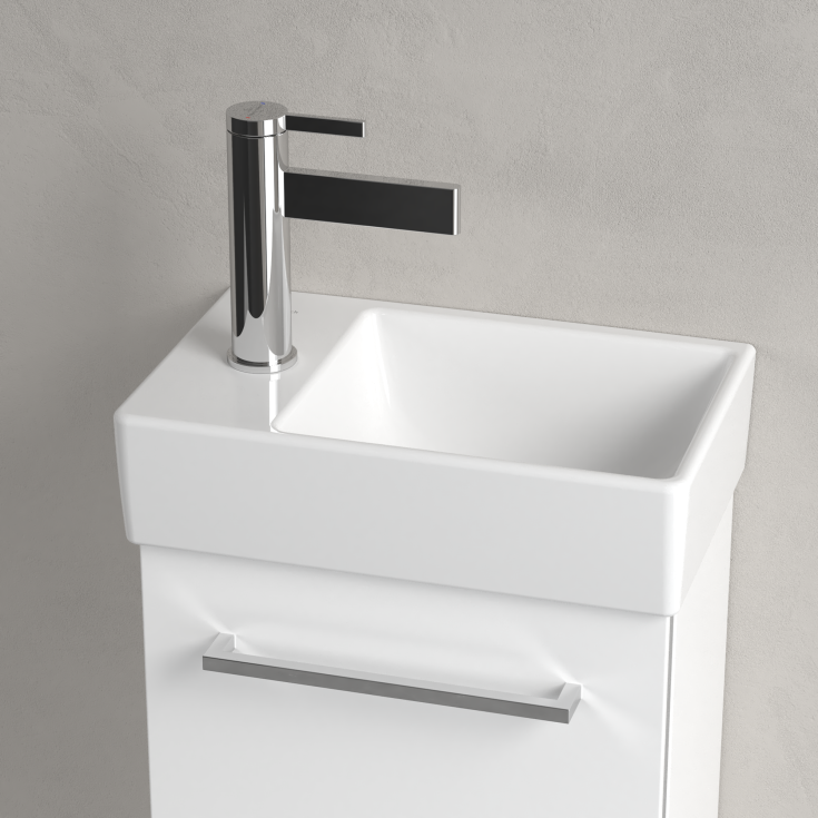Villeroy & Boch Avento tvättställ, 36x22 cm, vänster, vit