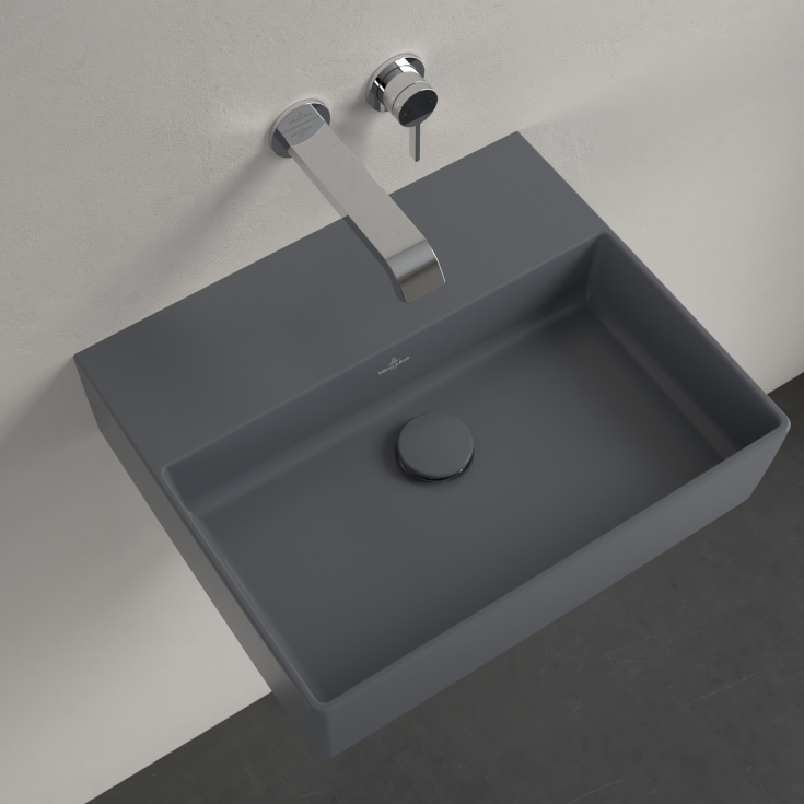 Villeroy & Boch Memento vegghengt servant, 50x42 cm, med CeramicPlus, grå