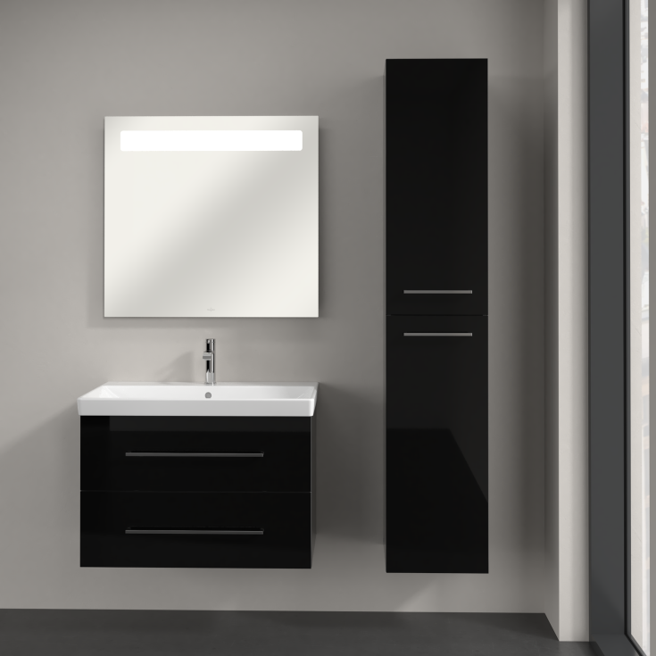 Villeroy & Boch Avento høyskap, 35x176 cm, høyre, sort