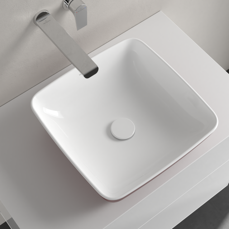 Villeroy & Boch Artis tvättställ, 41x41 cm, mörkröd