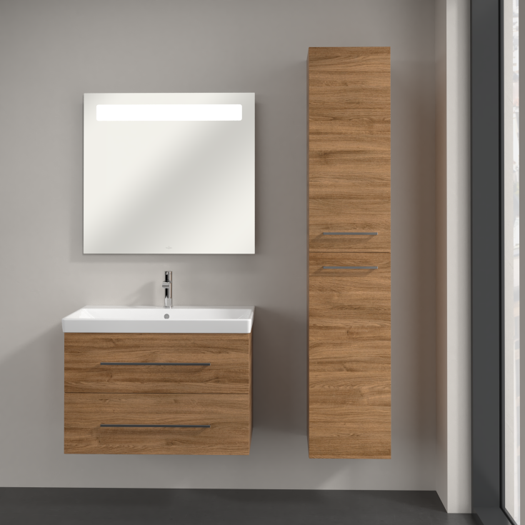 Villeroy & Boch Avento A894 högskåp, 34,6x176 cm, höger, mörk ek