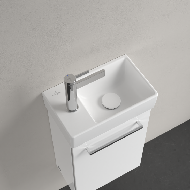 Villeroy & Boch Avento tvättställ, 36x22 cm, vänster, matt vit