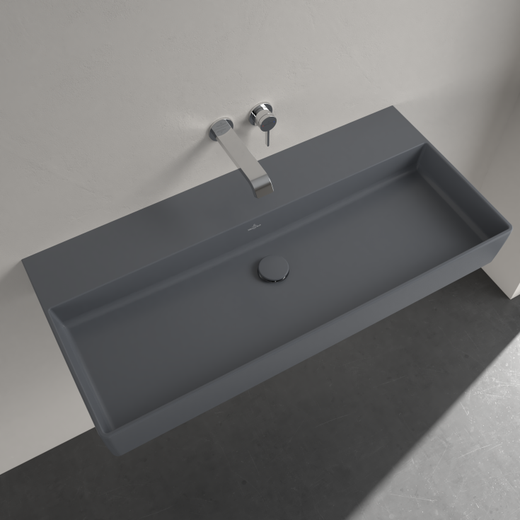 Villeroy & Boch Memento vegghengt servant, 100x47 cm, med CeramicPlus, grå