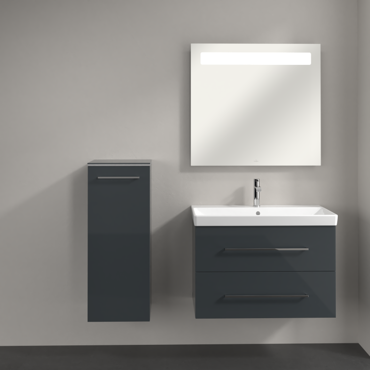 Villeroy & Boch Avento A895 väggskåp, 34,8x88,8 cm, vänster, grå