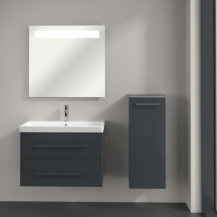 Villeroy & Boch Avento A895 veggskap, 34,8x88,8 cm, høyre grå
