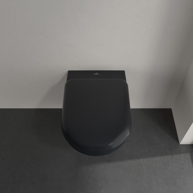 Villeroy & Boch Antao væghængt toilet, uden skyllekant, rengøringsvenlig, mat sort
