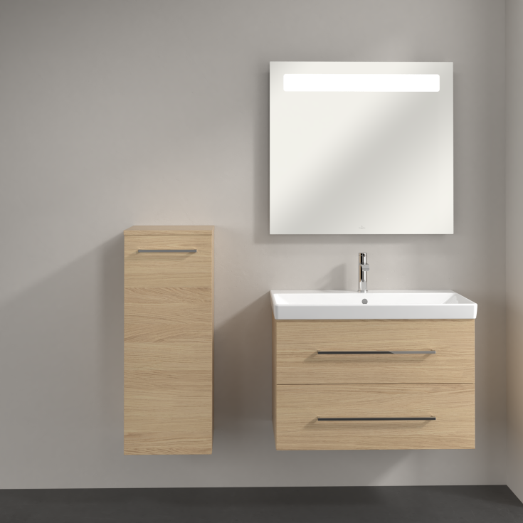 Villeroy & Boch Avento A895 vægskab, 34,8x88,8 cm, venstre, eg