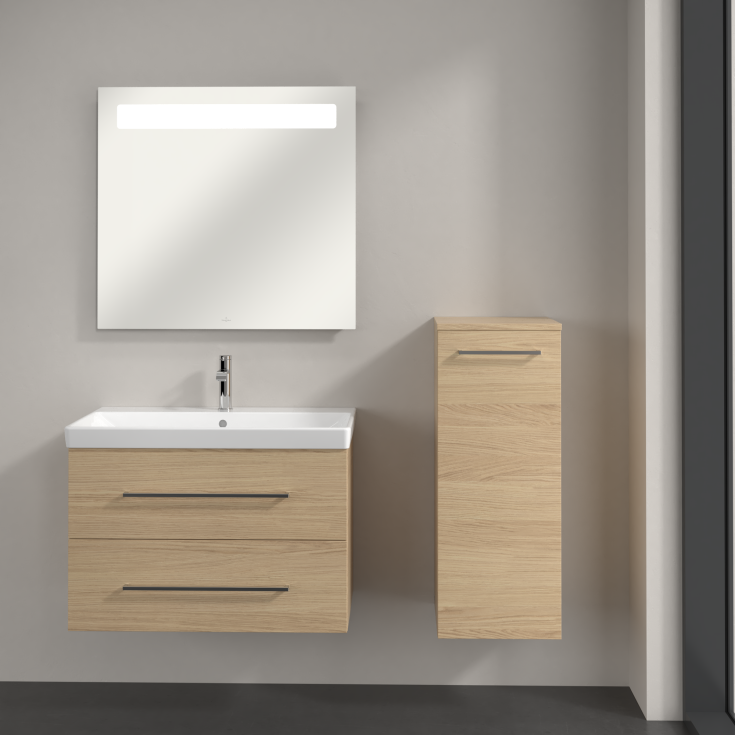 Villeroy & Boch Avento A895 vægskab, 34,8x88,8 cm, højre, eg