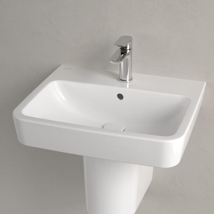 Villeroy & Boch O.Novo vegghengt servant, 55x46 cm, med CeramicPlus, hvit
