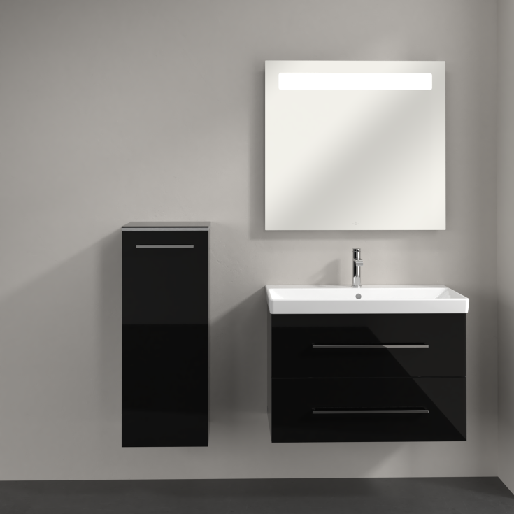 Villeroy & Boch Avento A895 veggskap, 34,8x88,8 cm, venstre, sort