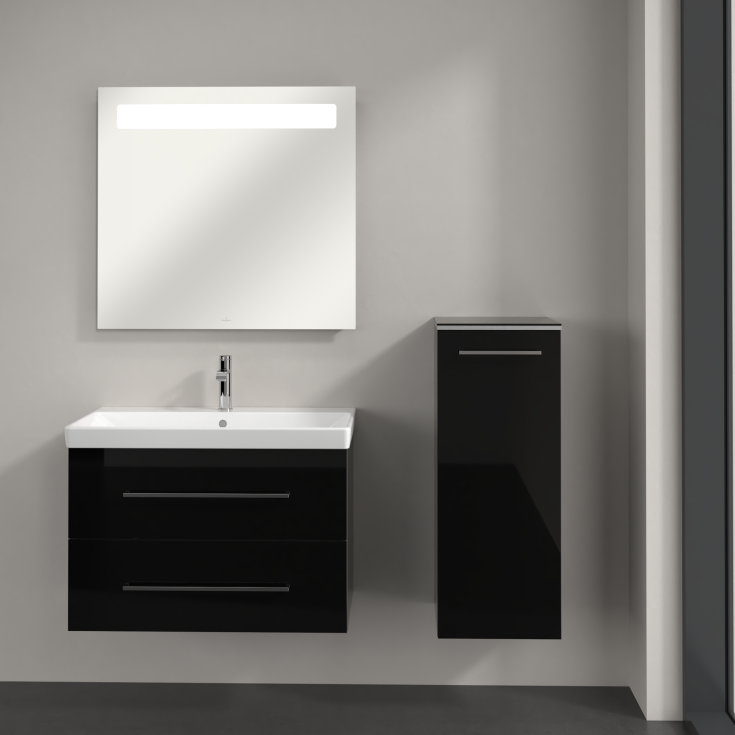 Villeroy & Boch Avento A895 väggskåp, 34,8x88,8 cm, höger, svart