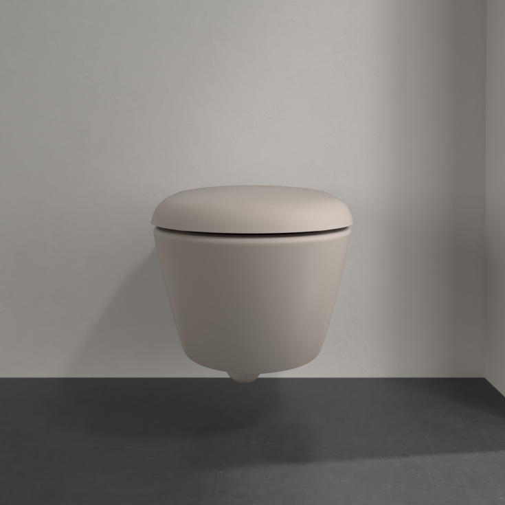 Villeroy & Boch Antao væghængt toilet, uden skyllekant, rengøringsvenlig, mat beige