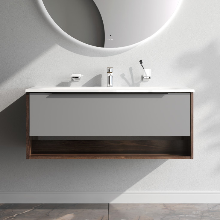 AM.PM Flash möbelpaket, 101x49,5 cm, mörk ek/matt grå