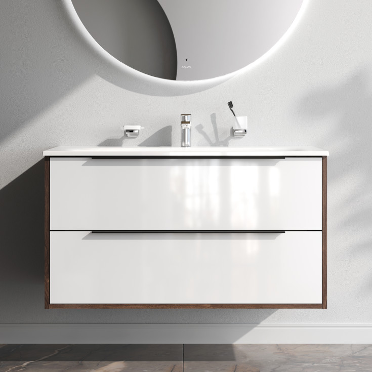 AM.PM Flash möbelpaket, 101x49,5 cm, mörk ek/vit högglans