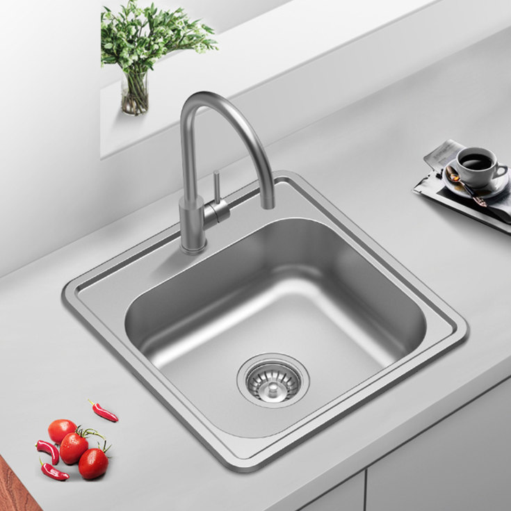 Lavabo LA 410 diskbänk, 48,5x48,5 cm, stål