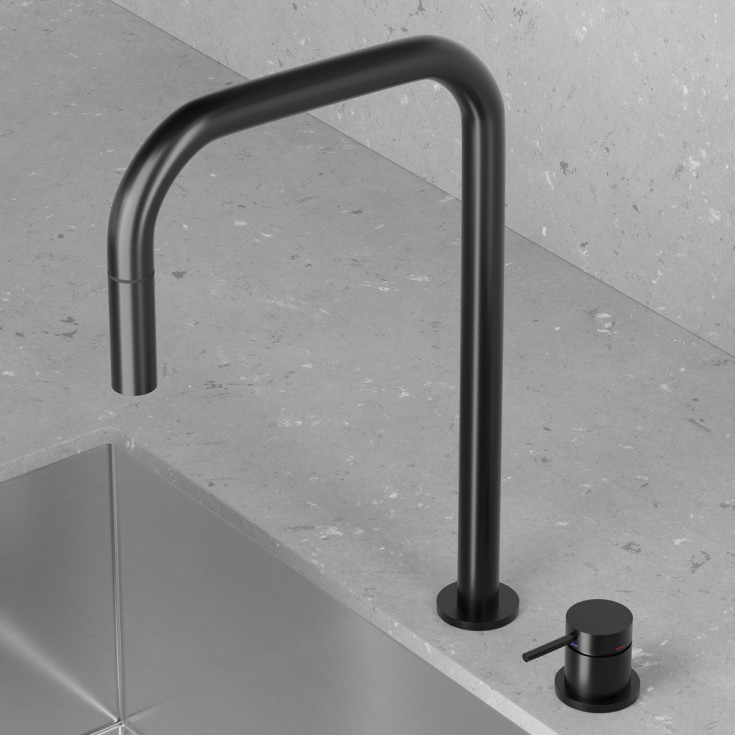 Scandtap Harmonized K2P kjøkkenbatterieri, square, uttrekkbar tut, shadow