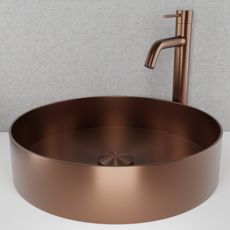 Scandtap Steel Rare R toppmontert servant, Ø375 mm, amber