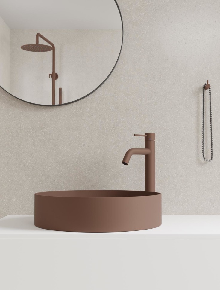 Scandtap Rare R tvättställ, Ø37,5 cm, matt brun