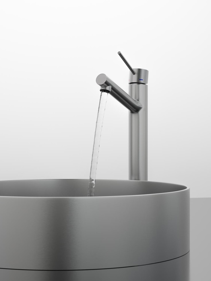 Scandtap Vector tvättställsblandare, borstat stål