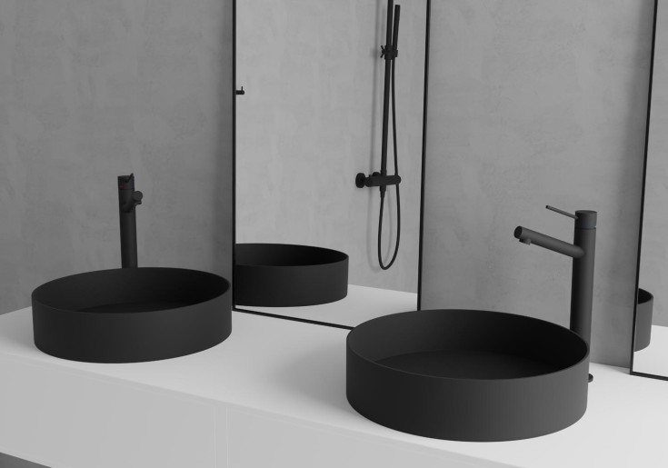 Scandtap Vector High servantbatteri, høy modell, uten bunnventil, coal