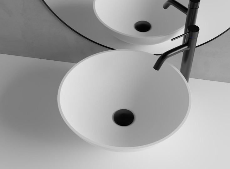 Scandtap Steel Voyage servantbatteri, uten bunnventil, høy modell, shadow