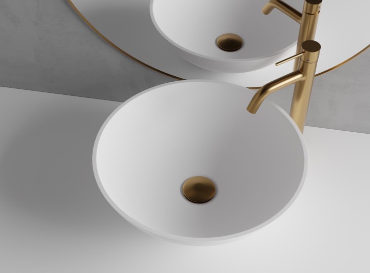 Scandtap Steel Voyage servantbatteri, uten bunnventil, høy modell, sand