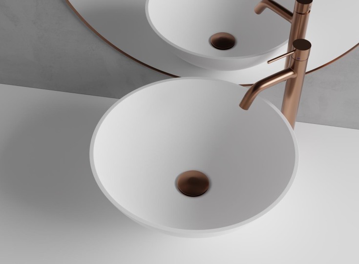 Scandtap Steel Voyage servantbatteri, uten bunnventil, høy modell, amber