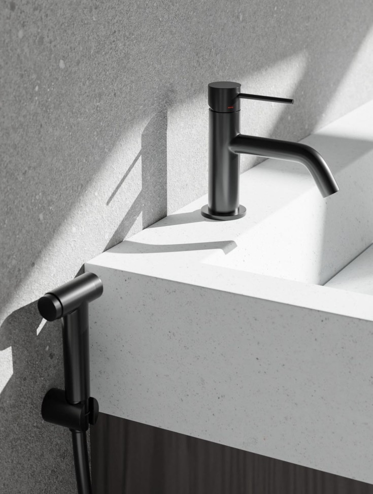 Scandtap Voyage B servantbatteri med sidedusj, uten bunnventil, shadow