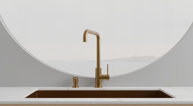 Scandtap Mood køkkenarmatur, børstet messing