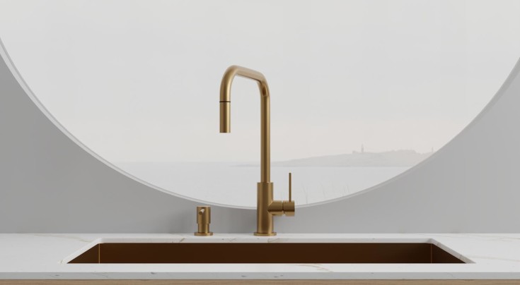 Scandtap Steel Accent Square kjøkkenbatteri, sand