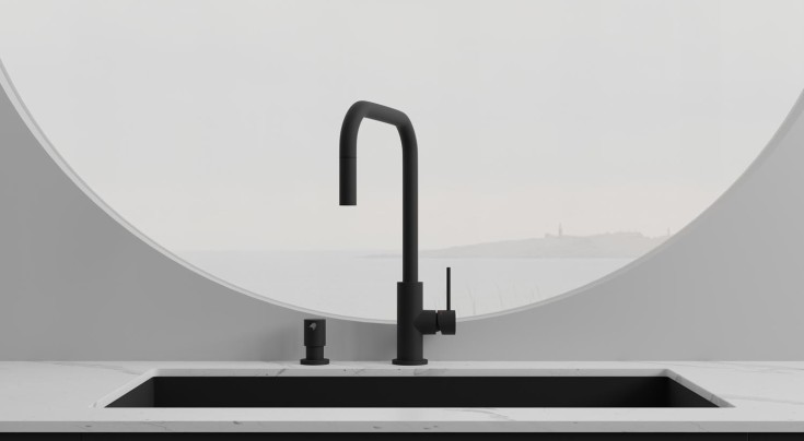 Scandtap Accent Square köksblandare, utdragbar pip, matt antracit